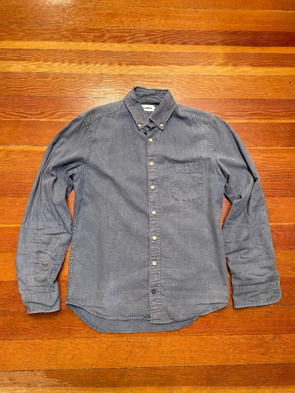 Taylor Stitch Jack LS Button Down Hemp Blend Blue-Gray Men's XS/36 Rrp $125